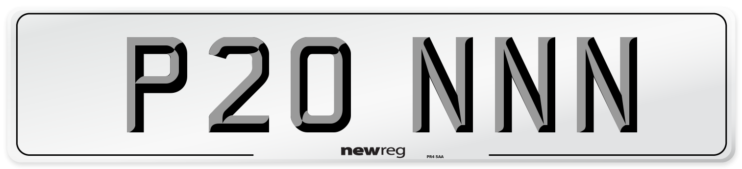 P20 NNN Number Plate from New Reg